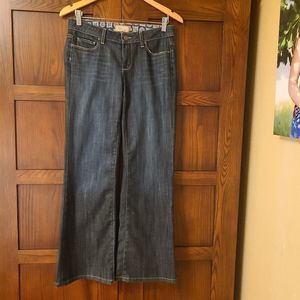 Paige Robertson Jeans Mid Rise Relaxed Wide Leg Jeans Size 28